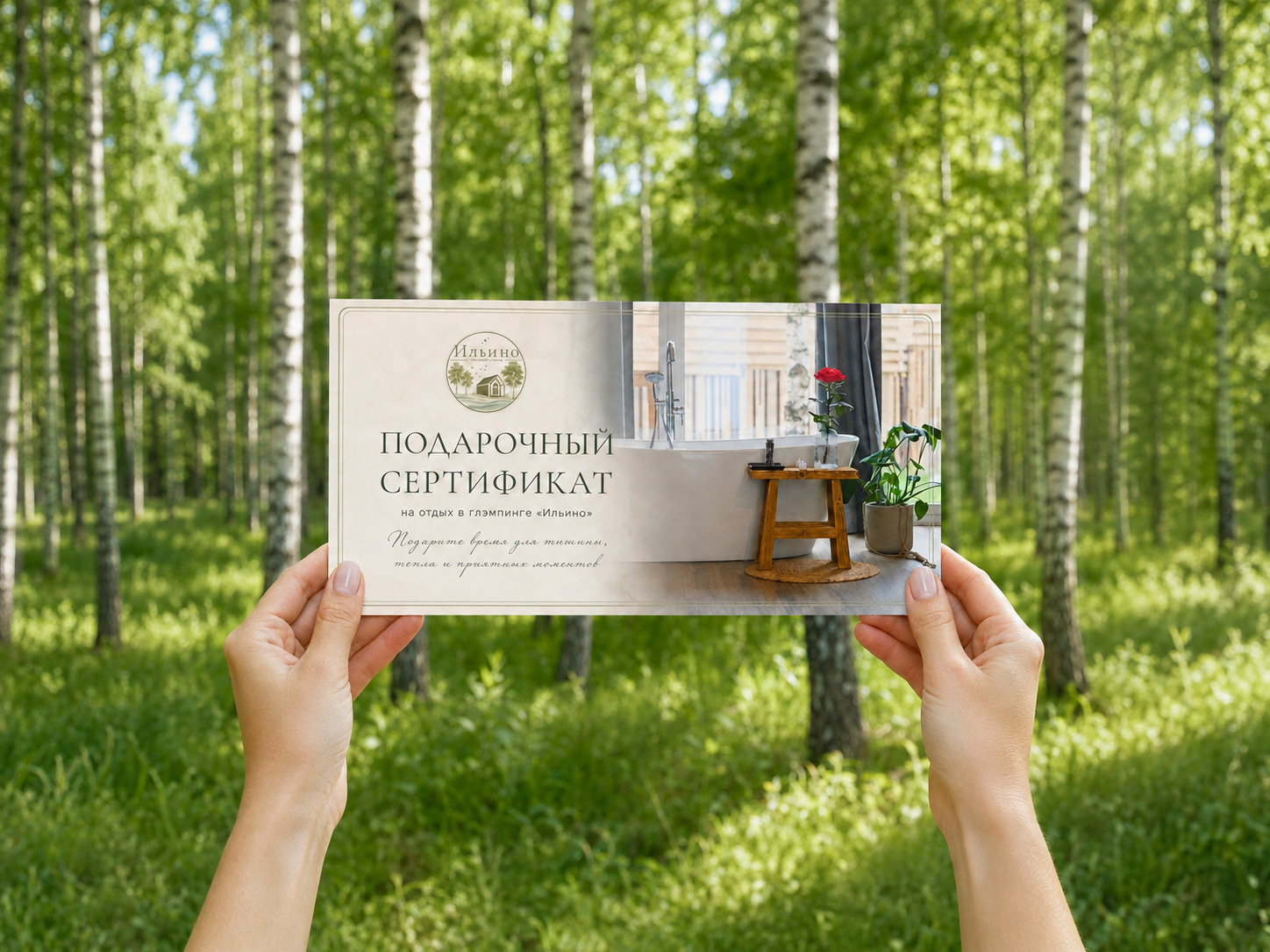 Подарочный сертификат в глэмпинг «Ильино»