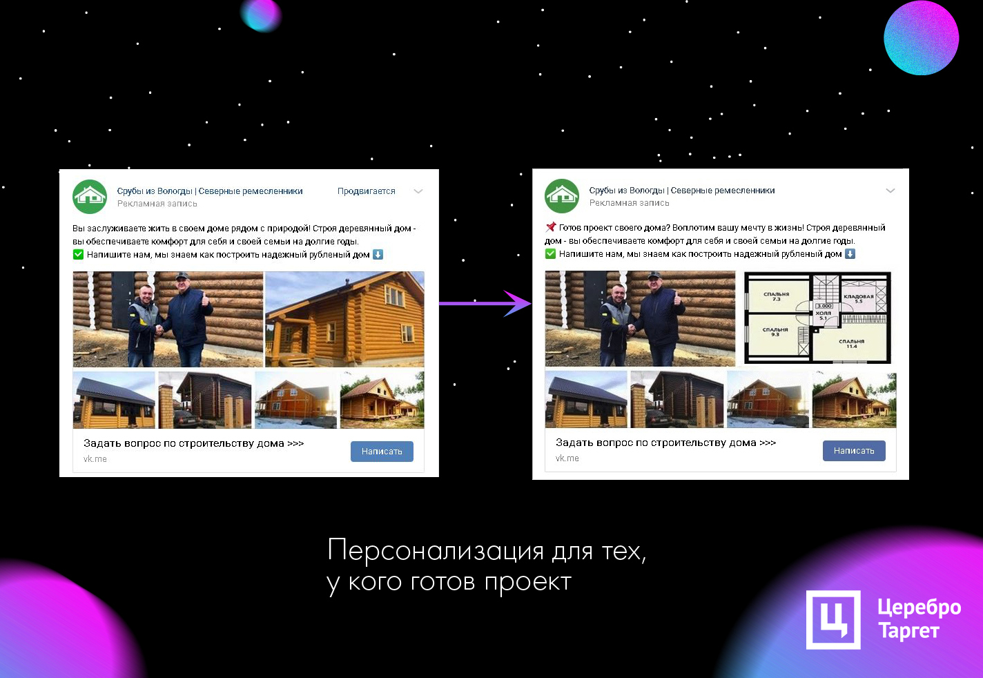 Кейс по рекламе ВКонтакте для фирмы застройщика деревянной загородной  недвижимости