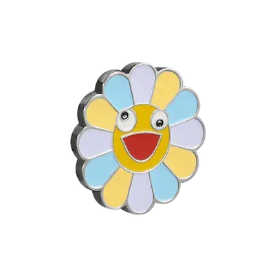 металлический значок в виде цветка