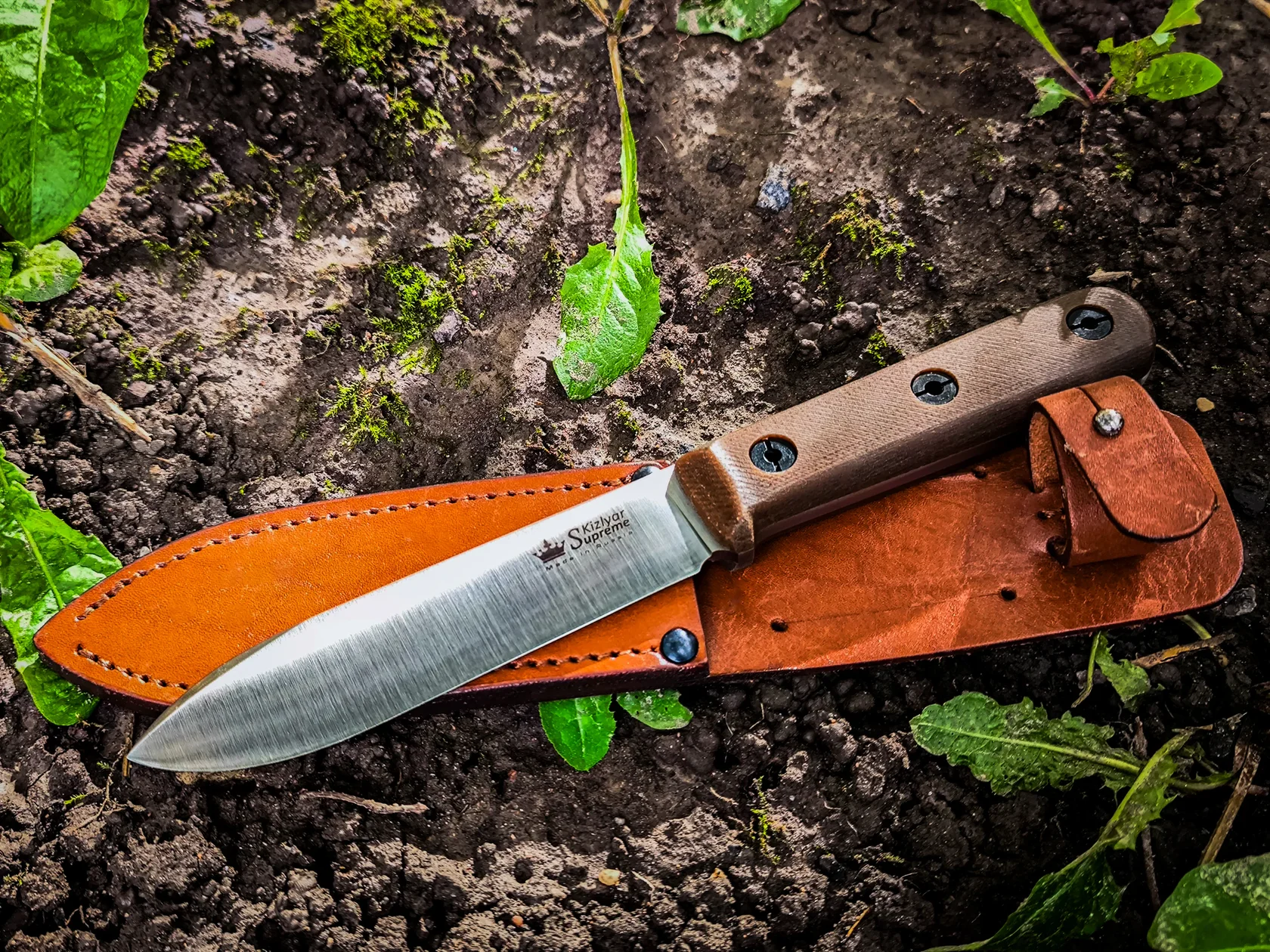 Kizlyar Supreme Kephart из VG-10 Cryo с кожаными ножнами