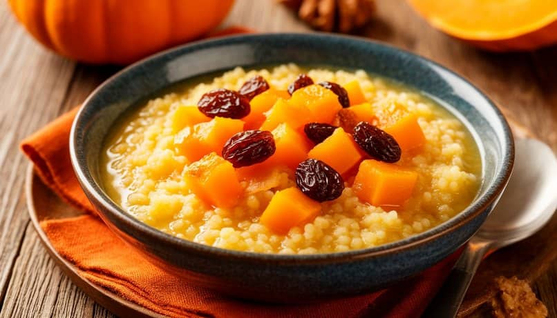 пшенная каша с тыквой и изюмом