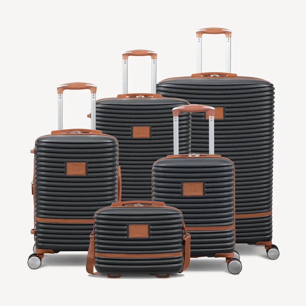 Коллекция чемоданов Replicating it luggage черного цвета из abs-пластика: увеличение объема, замок TSA и маневренные колеса 360°