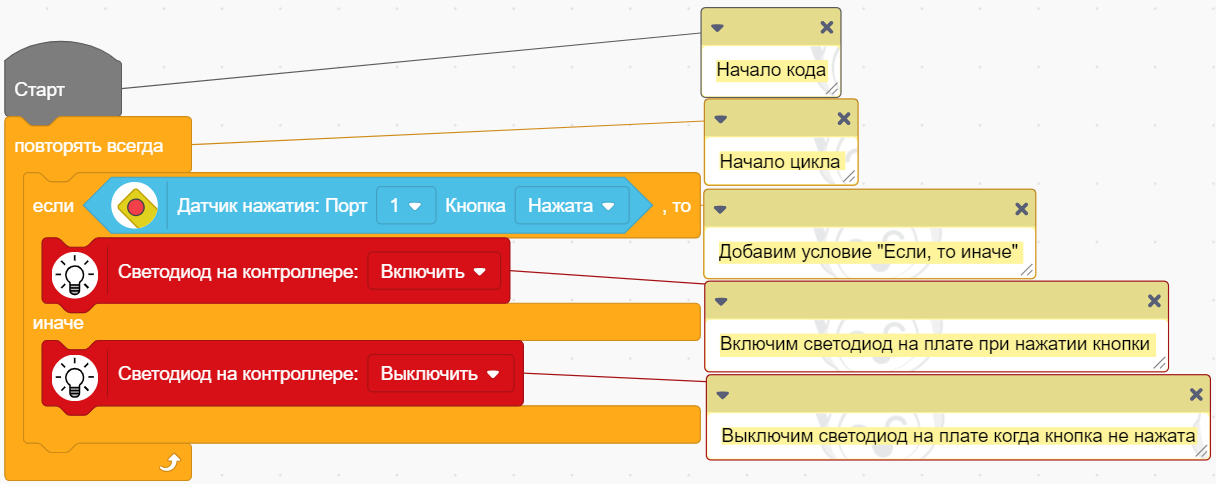 Коды программ для двух датчиков нажатия. Коды программ для двух датчиков нажатия