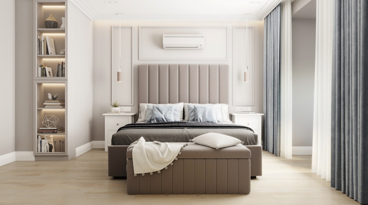 Современная спальня в стиле хай-тек, идеи дизайна 2019