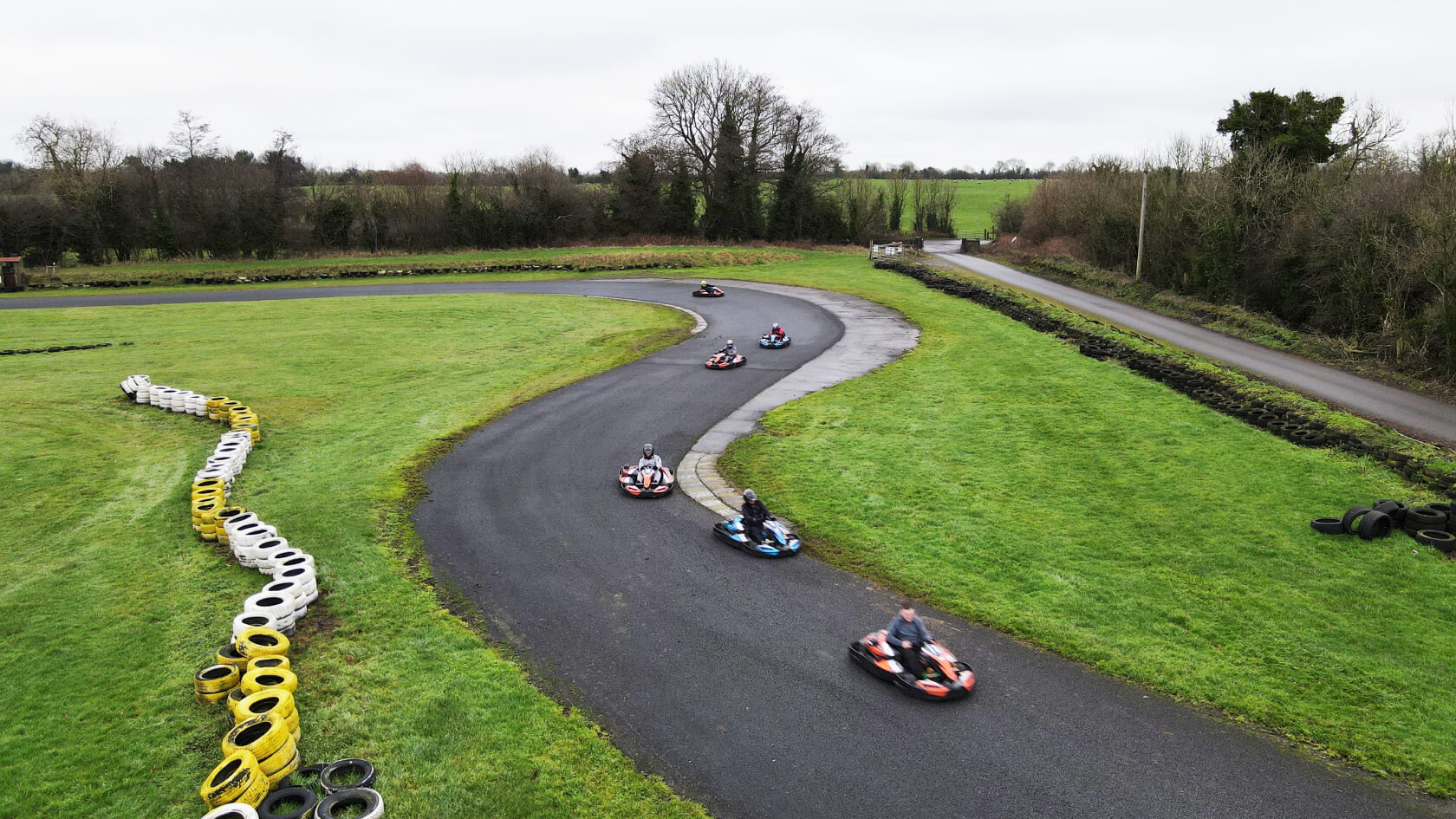Cornering at karting track