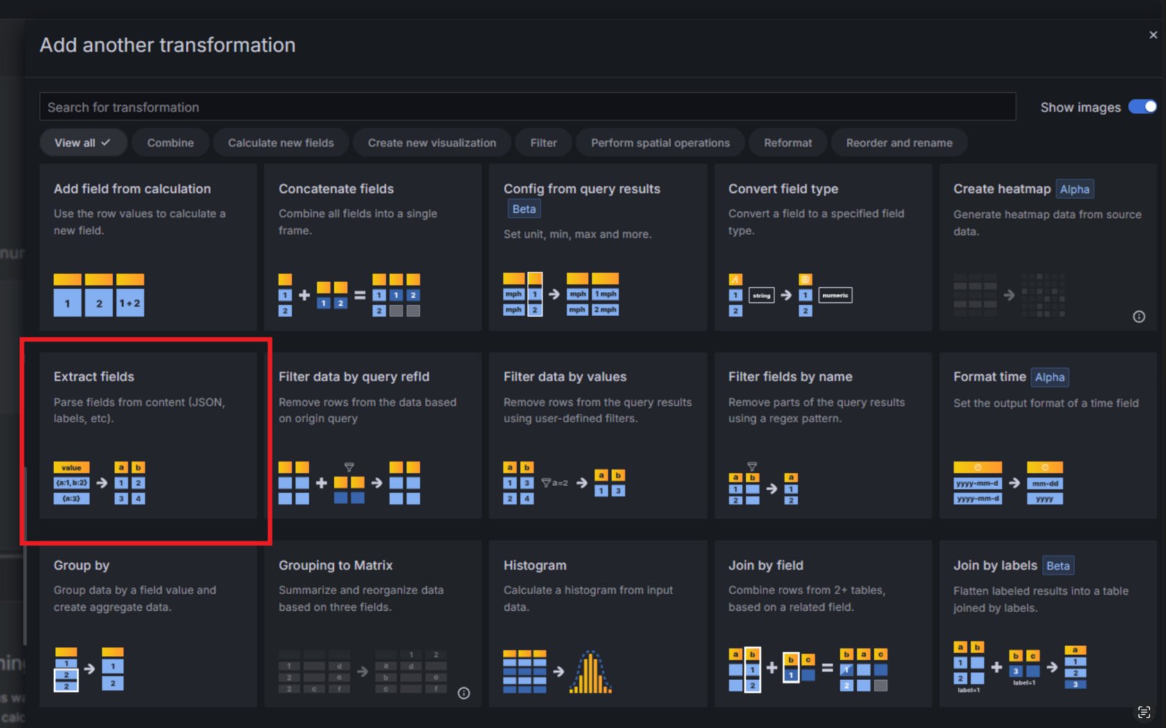 Рисунок 24 — Выбор метода преобразования данных