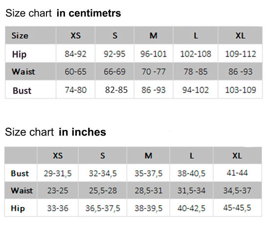 Missmay Size Chart