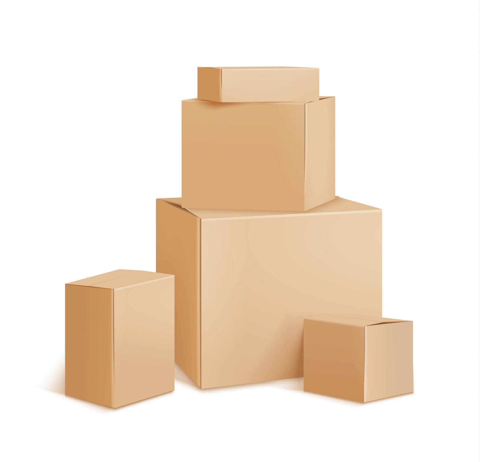 Мультиснаб. Почтовые картонные коробки. Коробки разных форм. Картонная коробка мокап. Упаковка PNG.