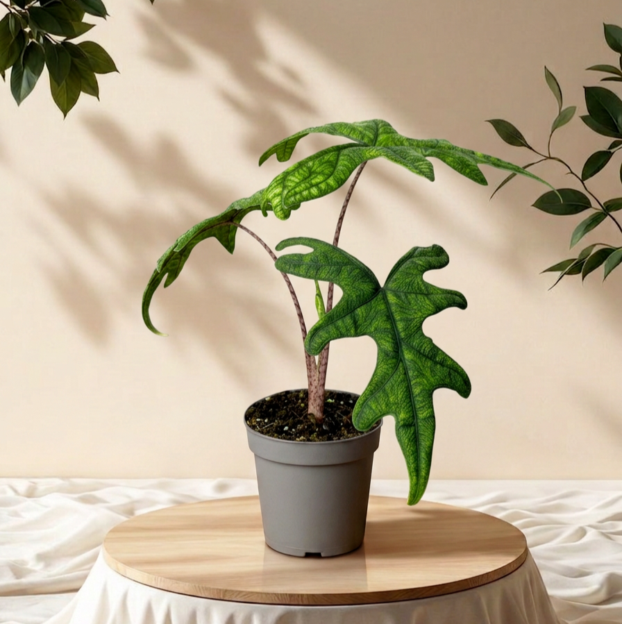 Green indoor plant in pot