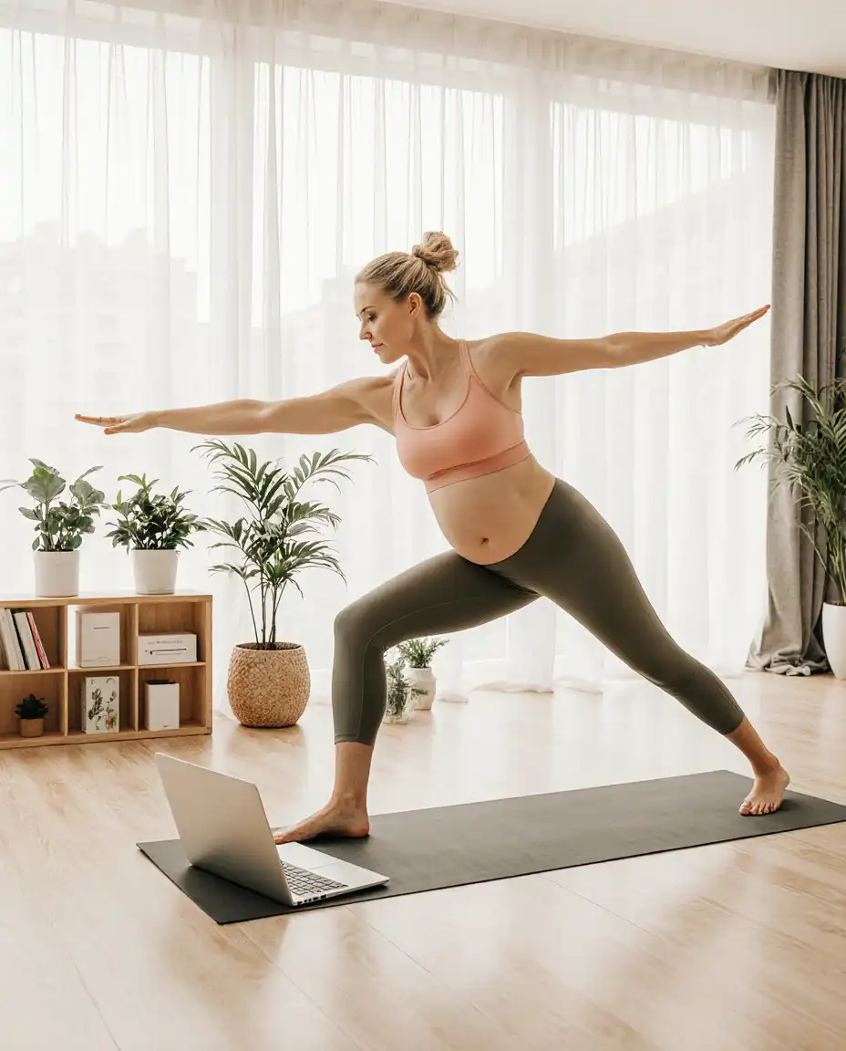 man doing online strength workout
