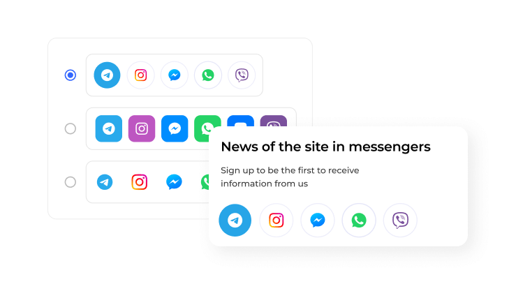 виджет для сайта и лендинга в связке с чатботами в мессенджерах