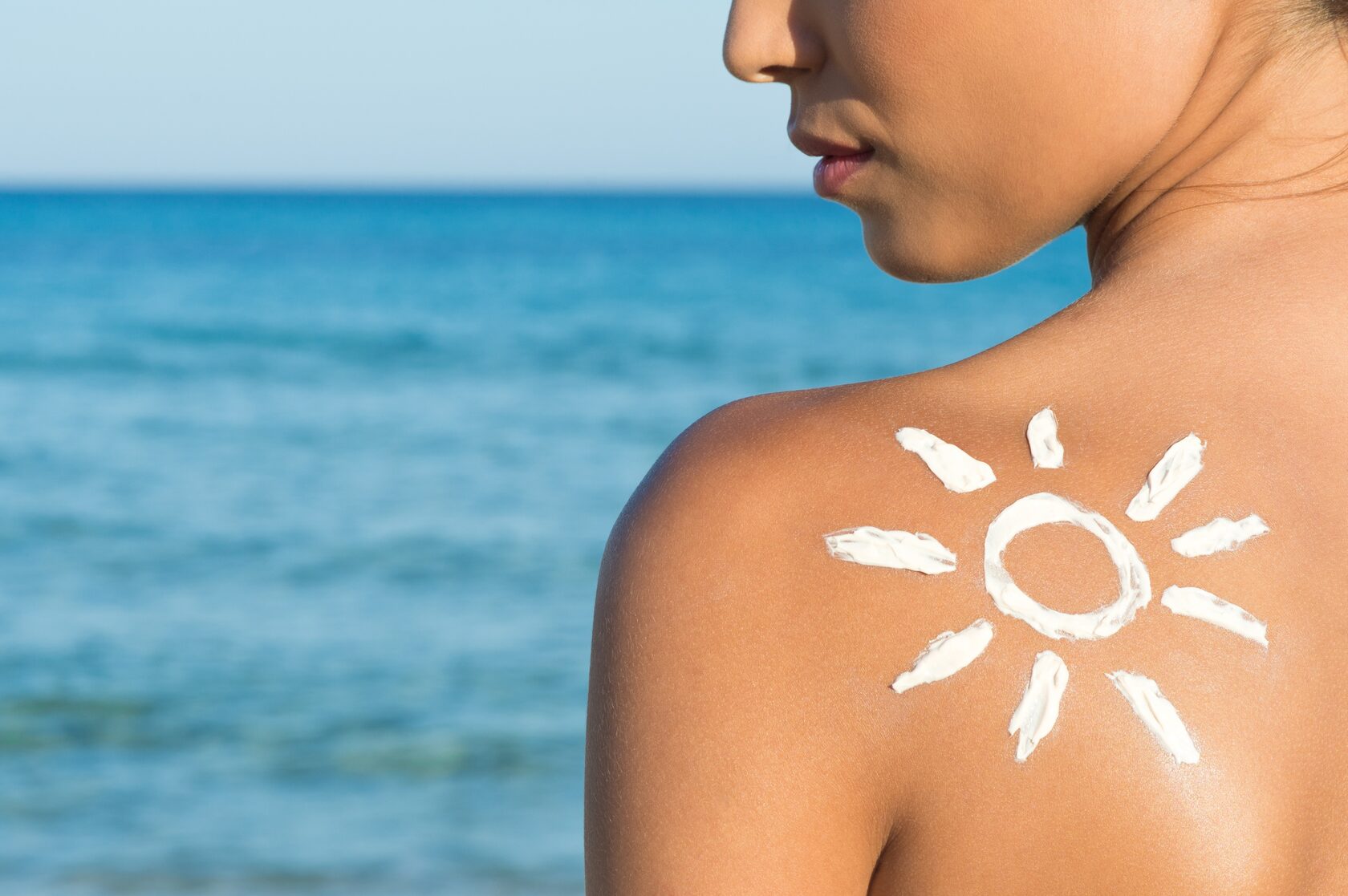 Солнцезащитный крем на коже