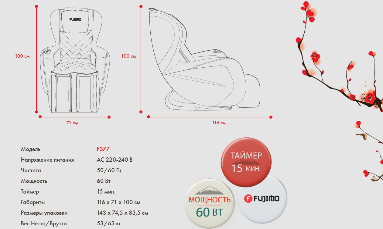 Массажное кресло характеристики