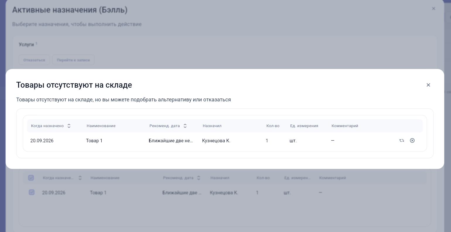 Предупреждение об отсутствии товара на складе в Get Well