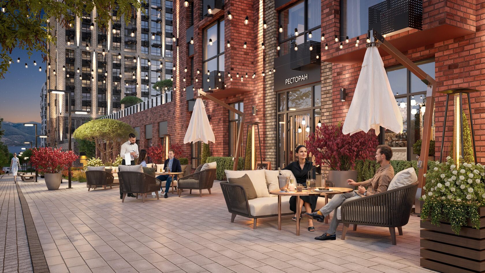 Гостиная с видом на реку