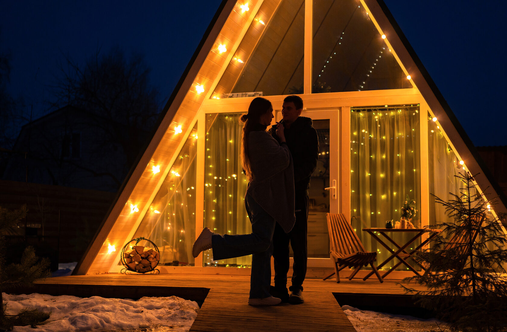 Уединенный отдых для двоих в Aframe Happy