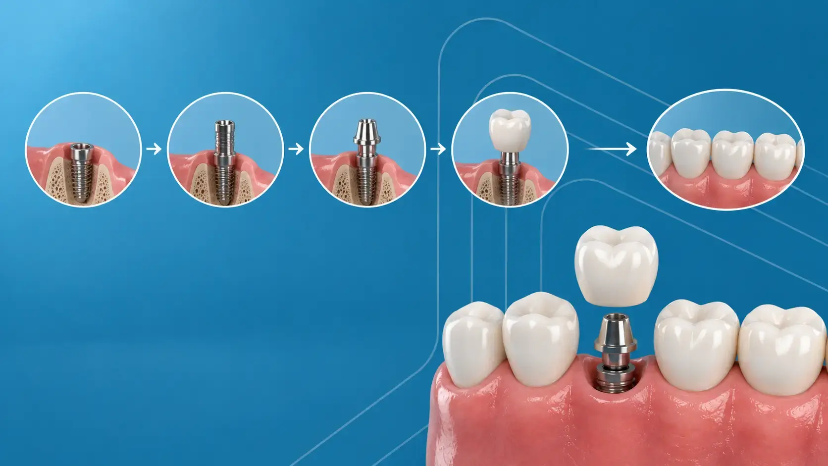 Этапы протезирования зубов на импланте в клинике GoodSmile