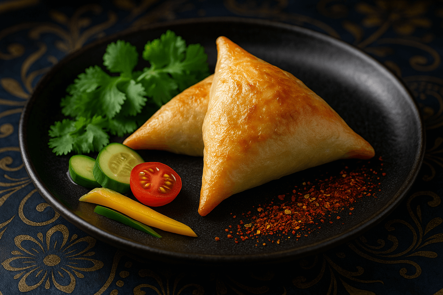 Ленивая самса на сковороде, румяная и хрустящая