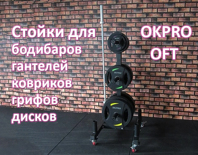 Поступление стоек для гантелей, дисков, грифов, ковриков, бодибаров
