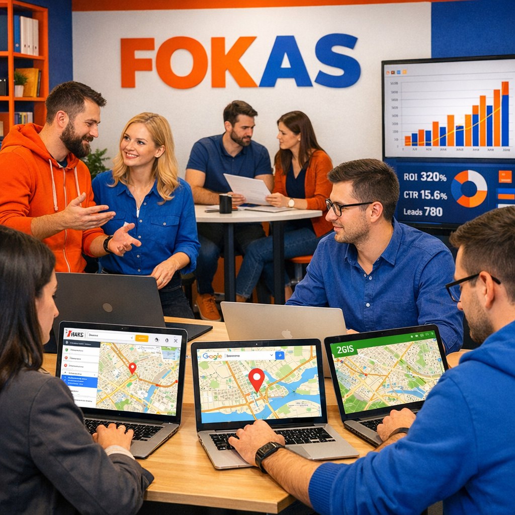 Реклама в картах в Челябинске, FOKAS — digital-агентство, работа с Яндекс, Google и 2ГИС