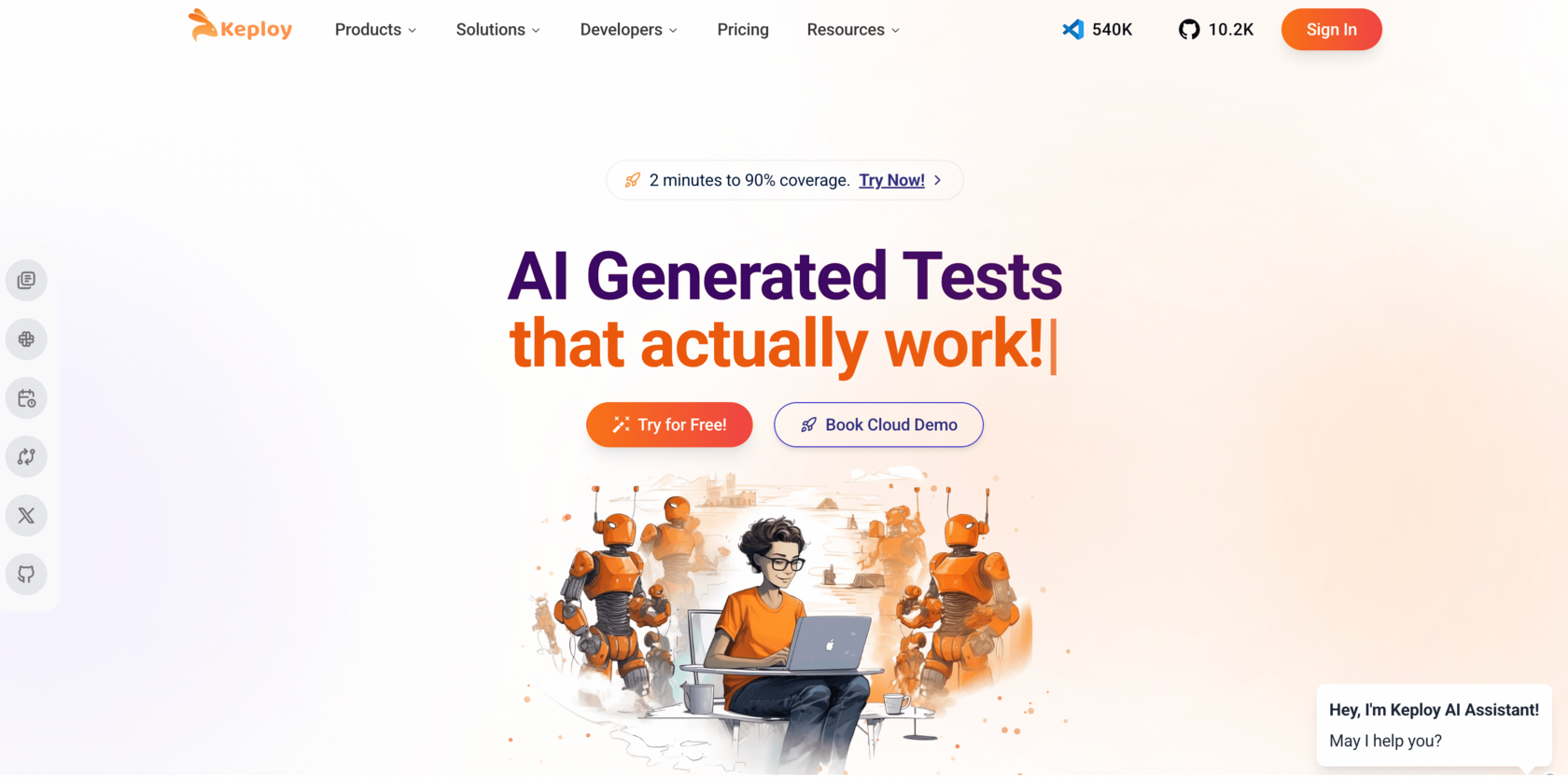 Скриншот страницы Keploy