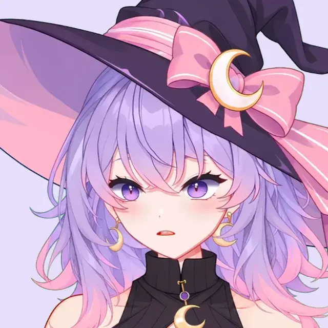 Удивление VTuber модели ведьмочки