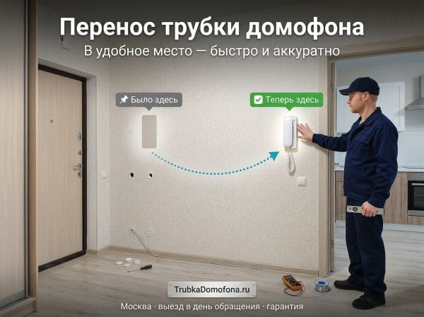Перенос трубки домофона в другое место квартиры — когда это нужно и как заказать