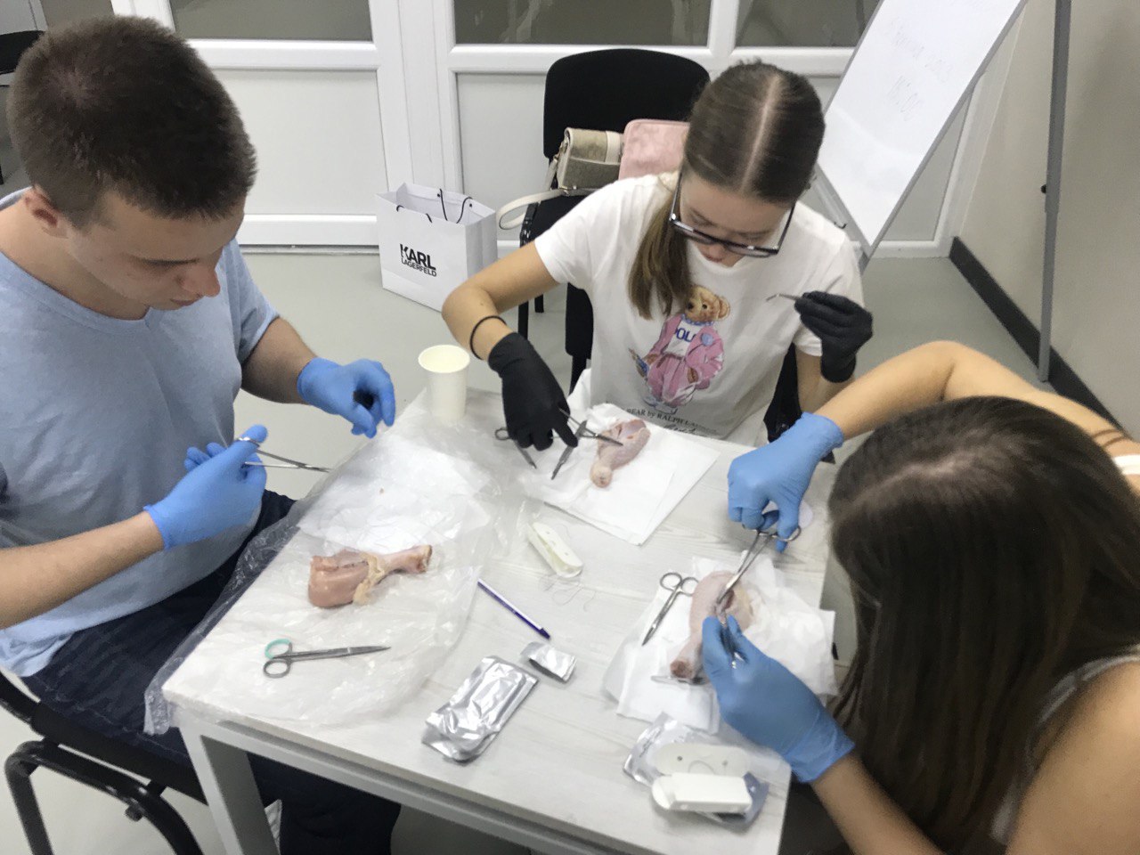 Молоді науковці Кафедри ЩЛХ практикують накладання швів