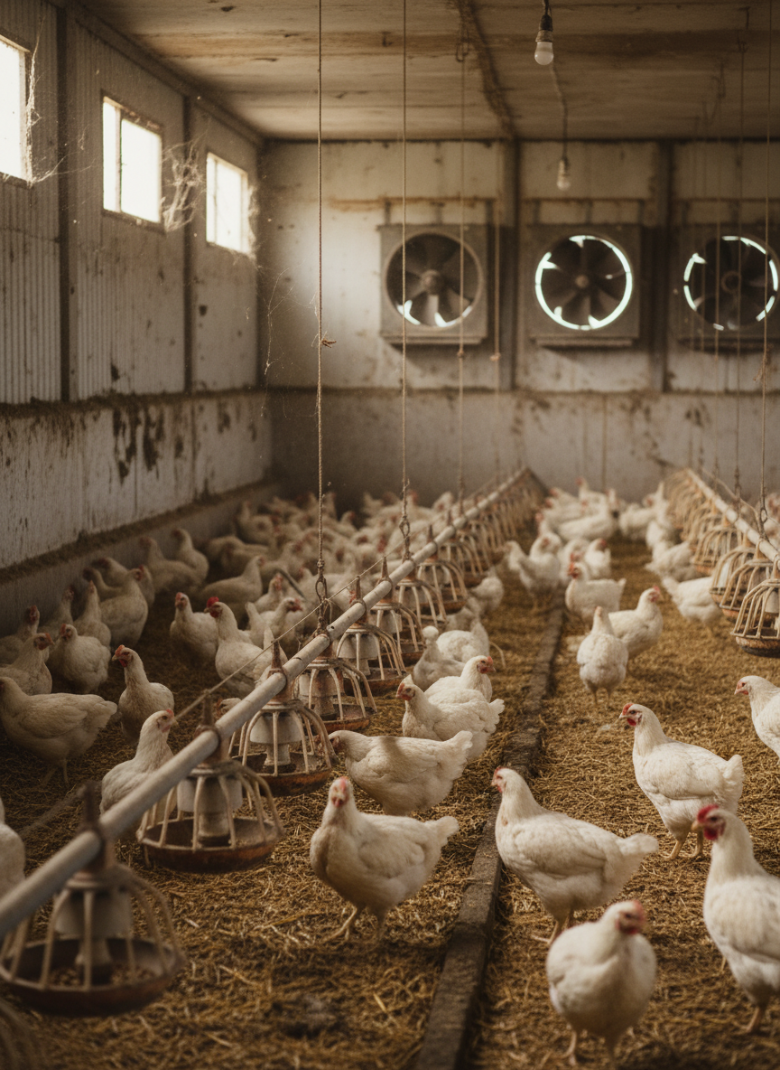 Последствия плохой вентиляции в курятнике: высокая влажность и ухудшение состояния бройлеров