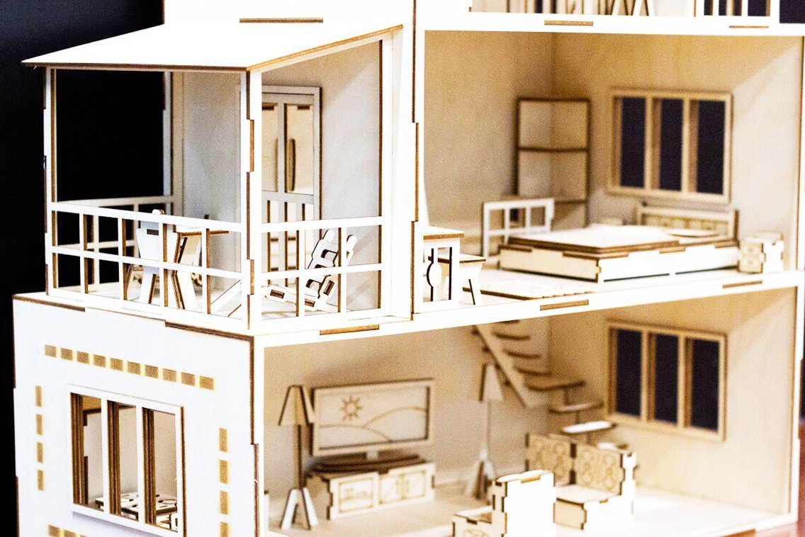 Домик для кукол, 3 этажа из фанеры