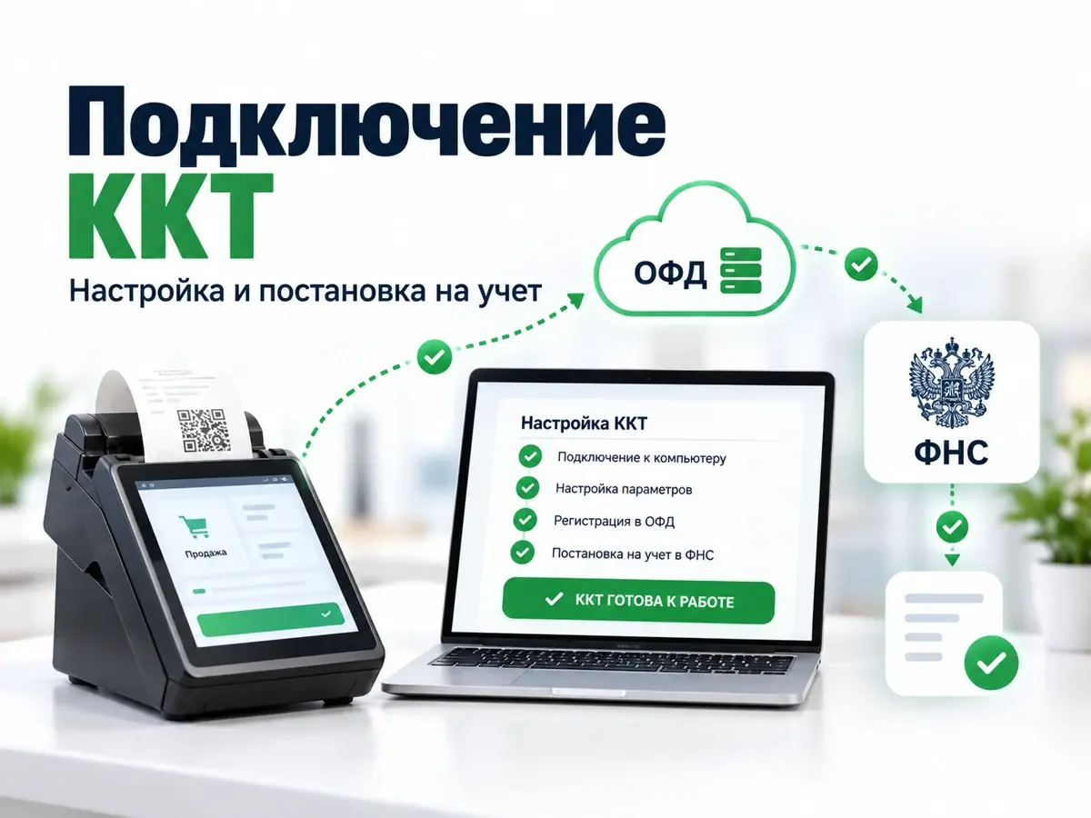 Настройка ККТ и подключение к ОФД при постановке кассы на учёт в ФНС