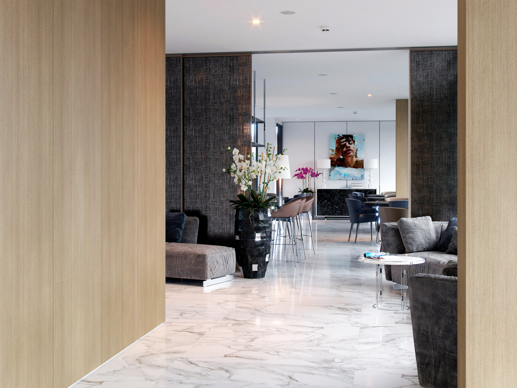 3D visualization of a hotel lobby