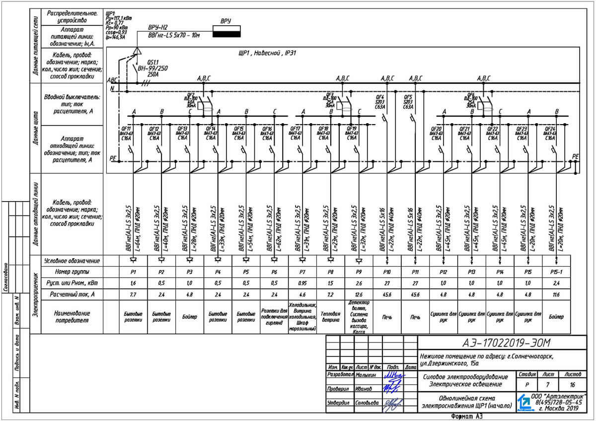 Проект электроснабжения ангара