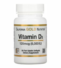 Витамин D3, California Gold Nutrition, 90 капс.