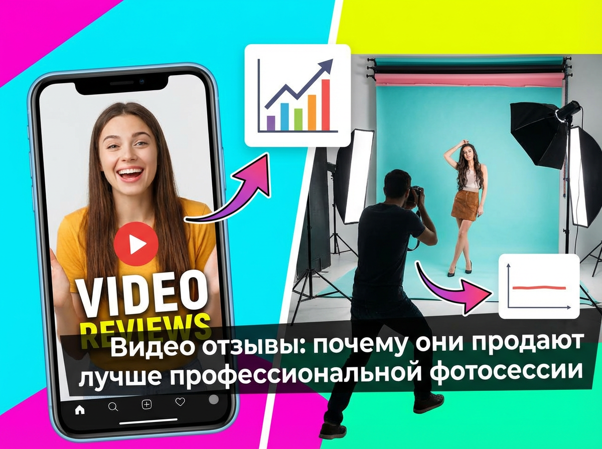 Покупатель снимает видео отзывы на смартфон в пункте выдачи