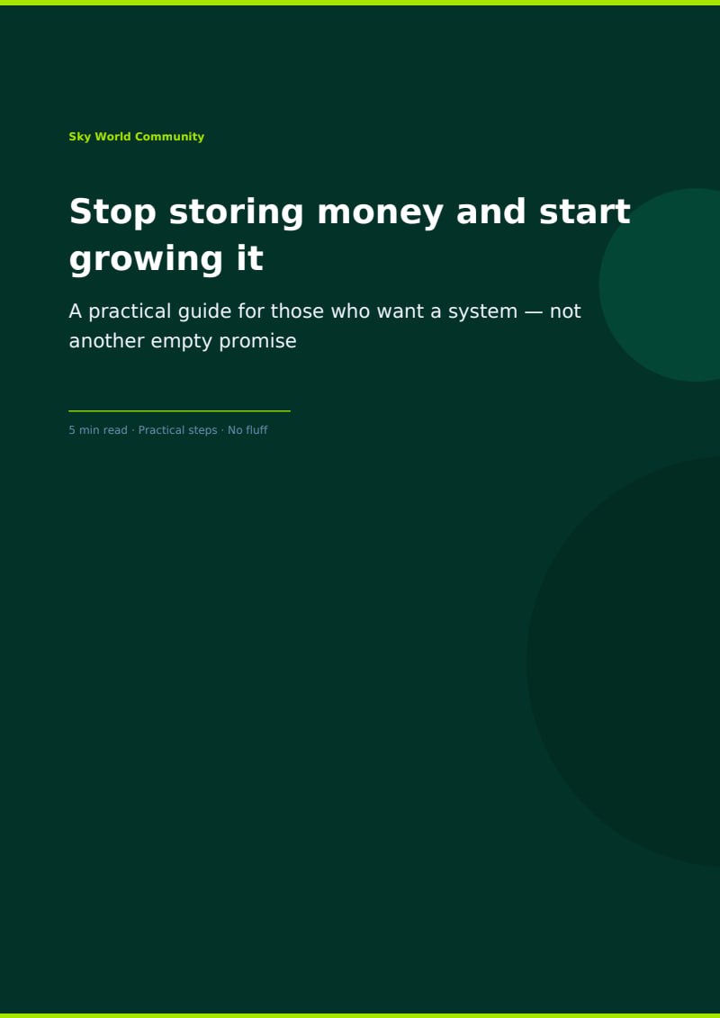 “How to Stop Saving Money and Start Multiplying It”