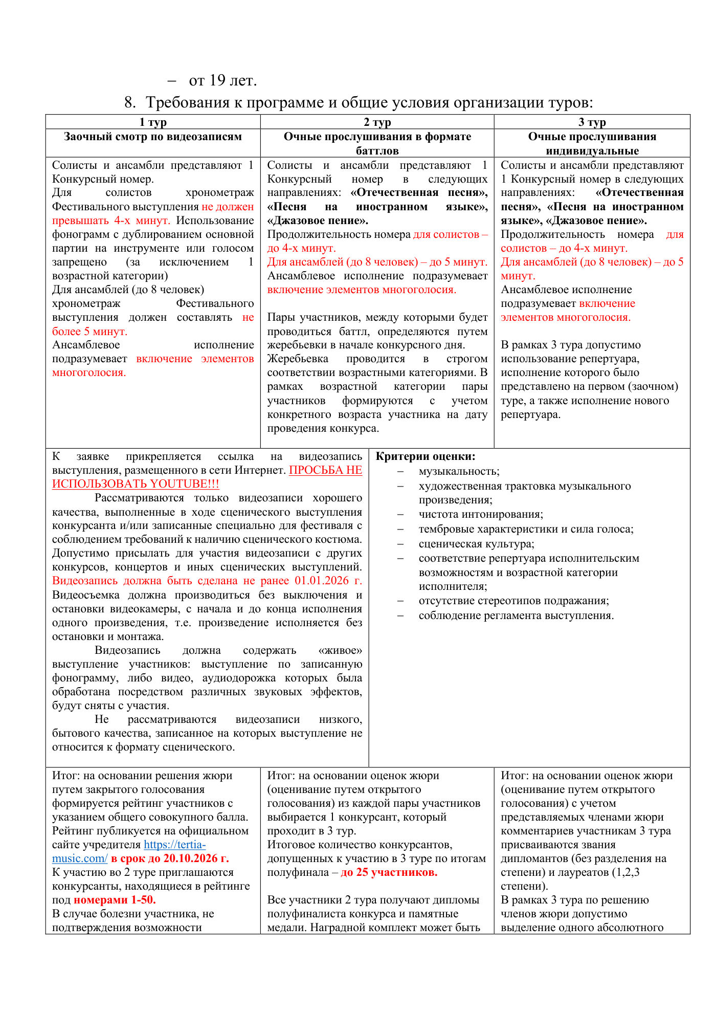 Положение о Всероссийском вокальном конкурсе «Vголосе», страница 2
