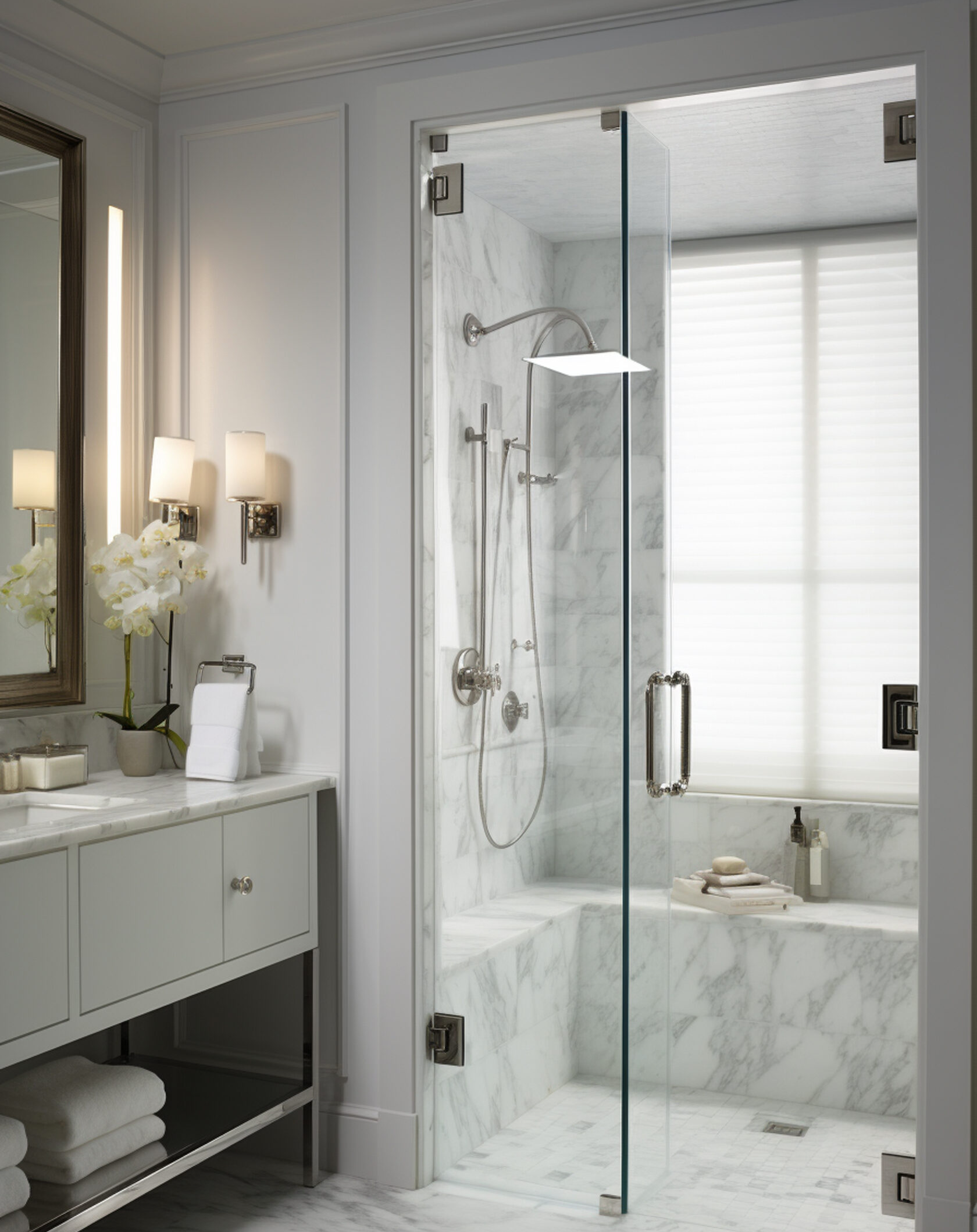 Угловые перегородки для душа из стекла фото