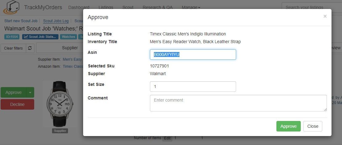 Approve with the comment to change ASIN of a future listing