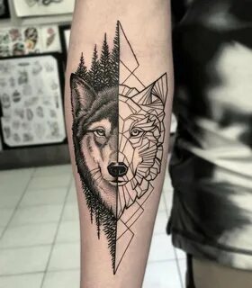 Стили татуировки волка на руке