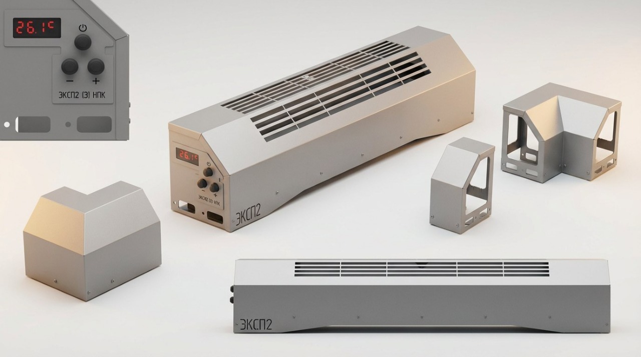 Низкопрофильный промышленный электрический конвектор ЭКСП2 (Э) НПК