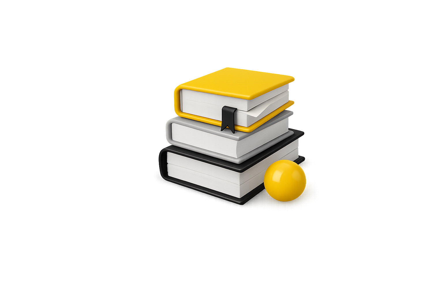 Стопка книг с жёлтой сферой