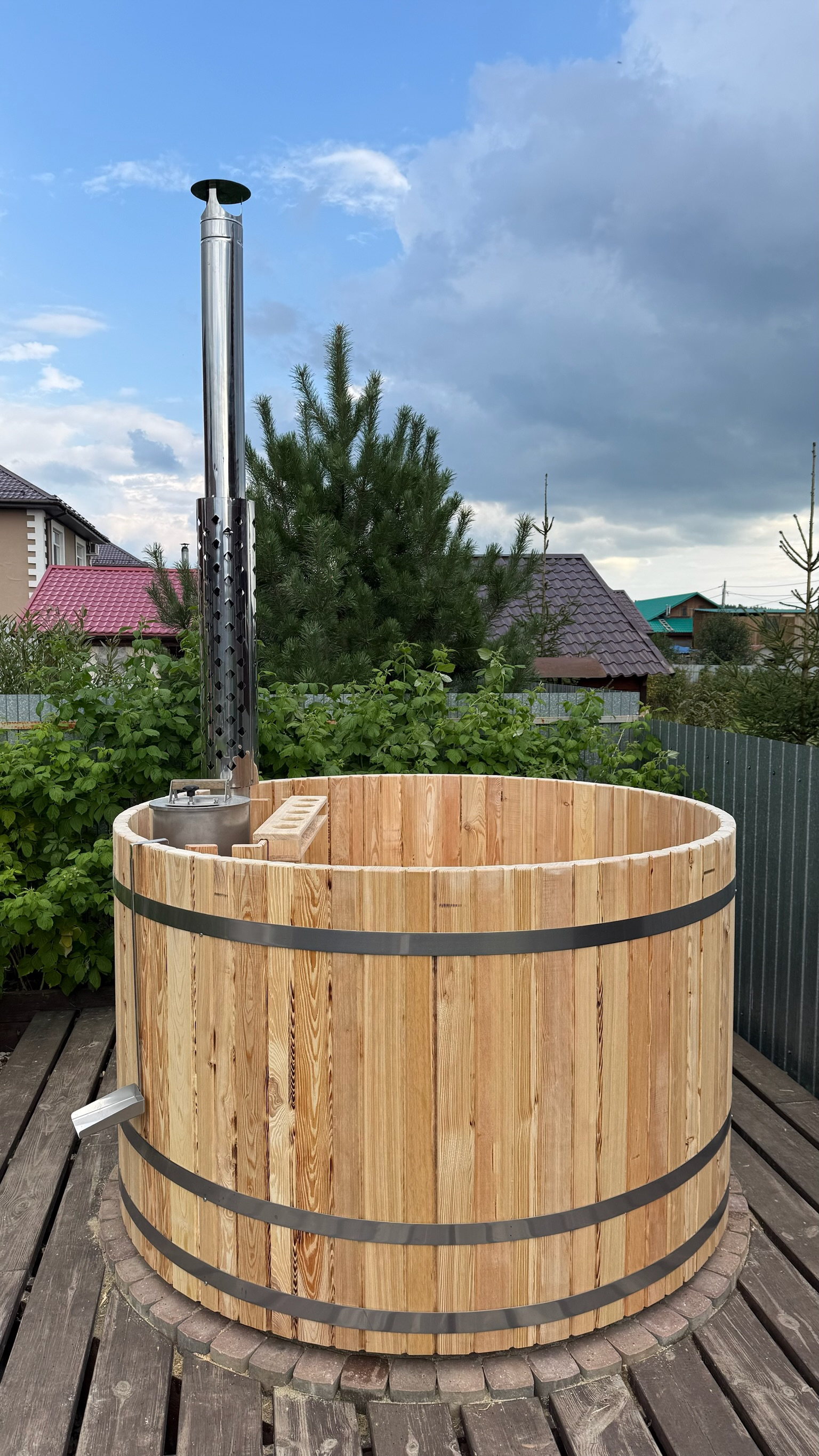фурако вместо бани, купель без бани, семейная купель 2 метра, фурако для семьи, купель в Курганово, лиственница фурако