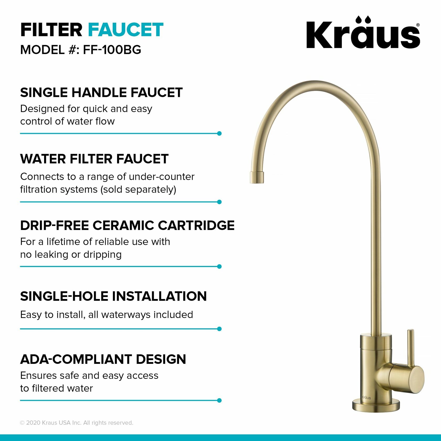 Кухонний змішувач Kraus FF-100BG - изображение 10