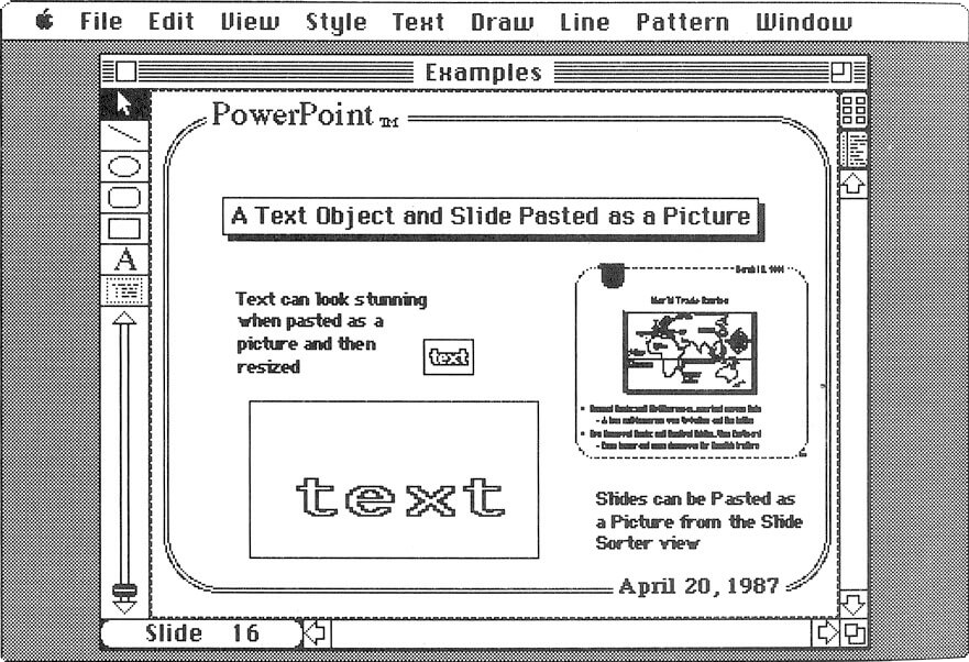 вставка картинок в PowerPoint 1987