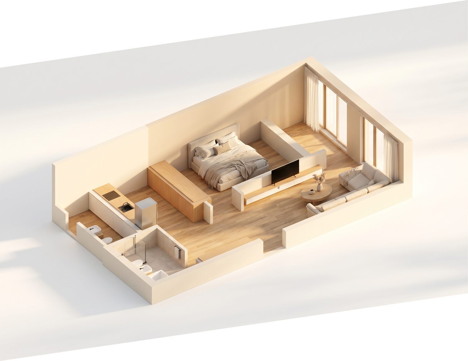 Floor plan One-bedroom apartment 62.1 m², Layout B – Zen Gardens, Bar