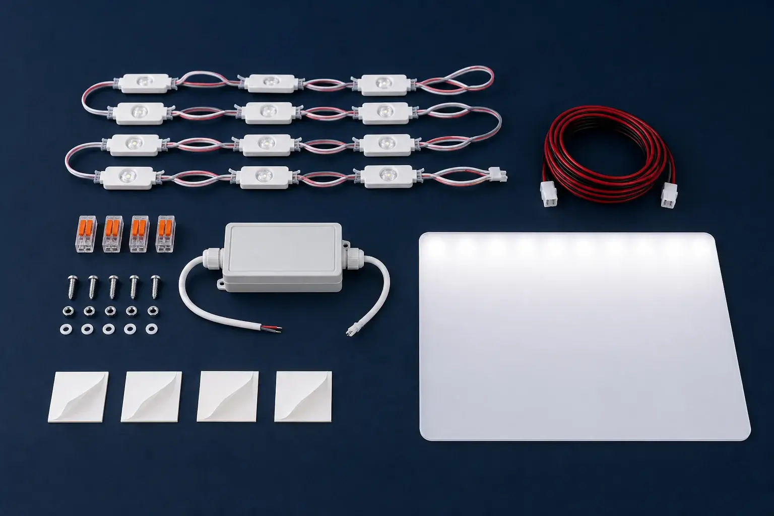 Комплект LED-модулей проводов соединителей и блока питания