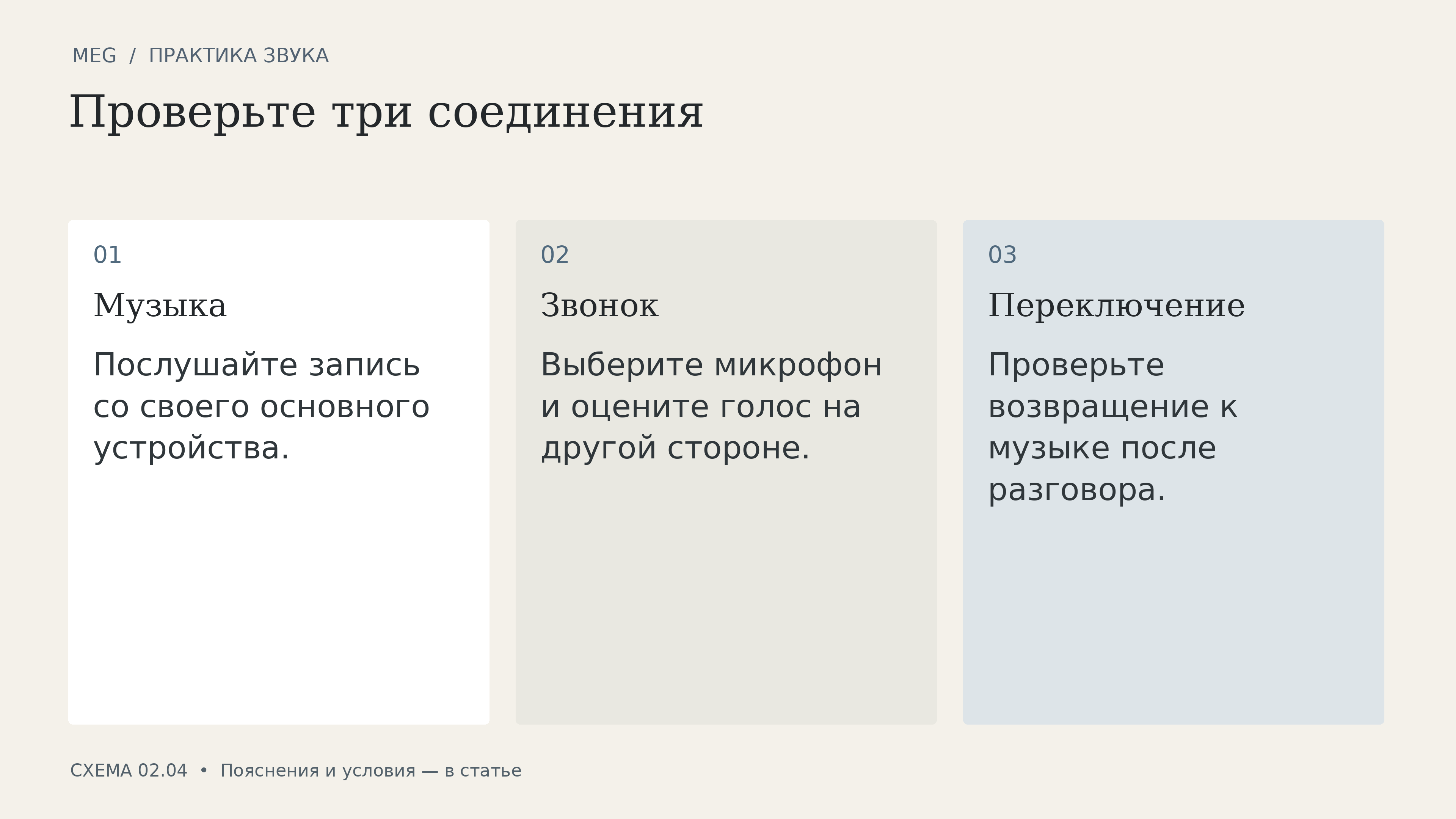 Проверьте три соединения: музыка, звонок, переключение