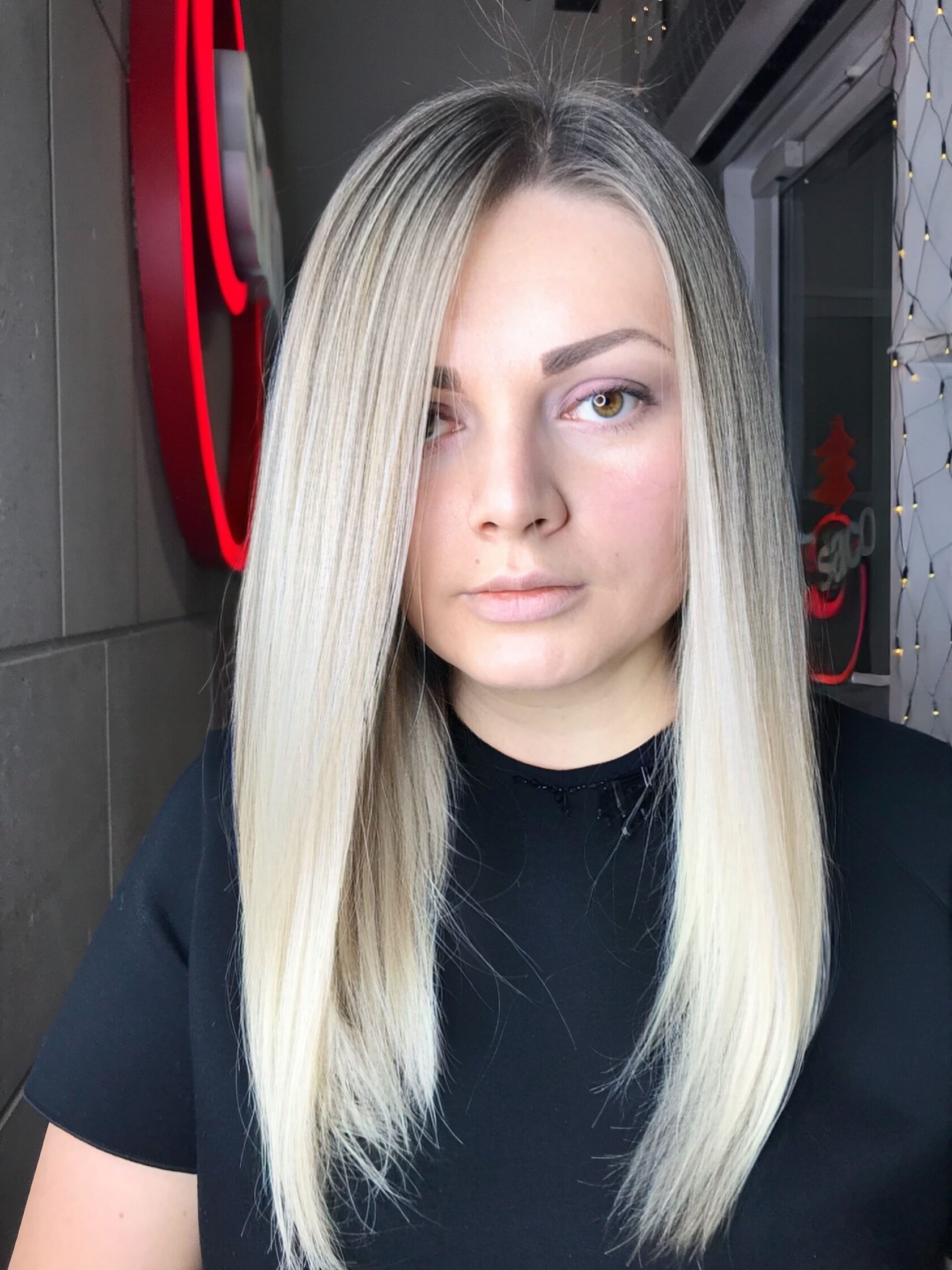 Окрашивание платиновый блонд