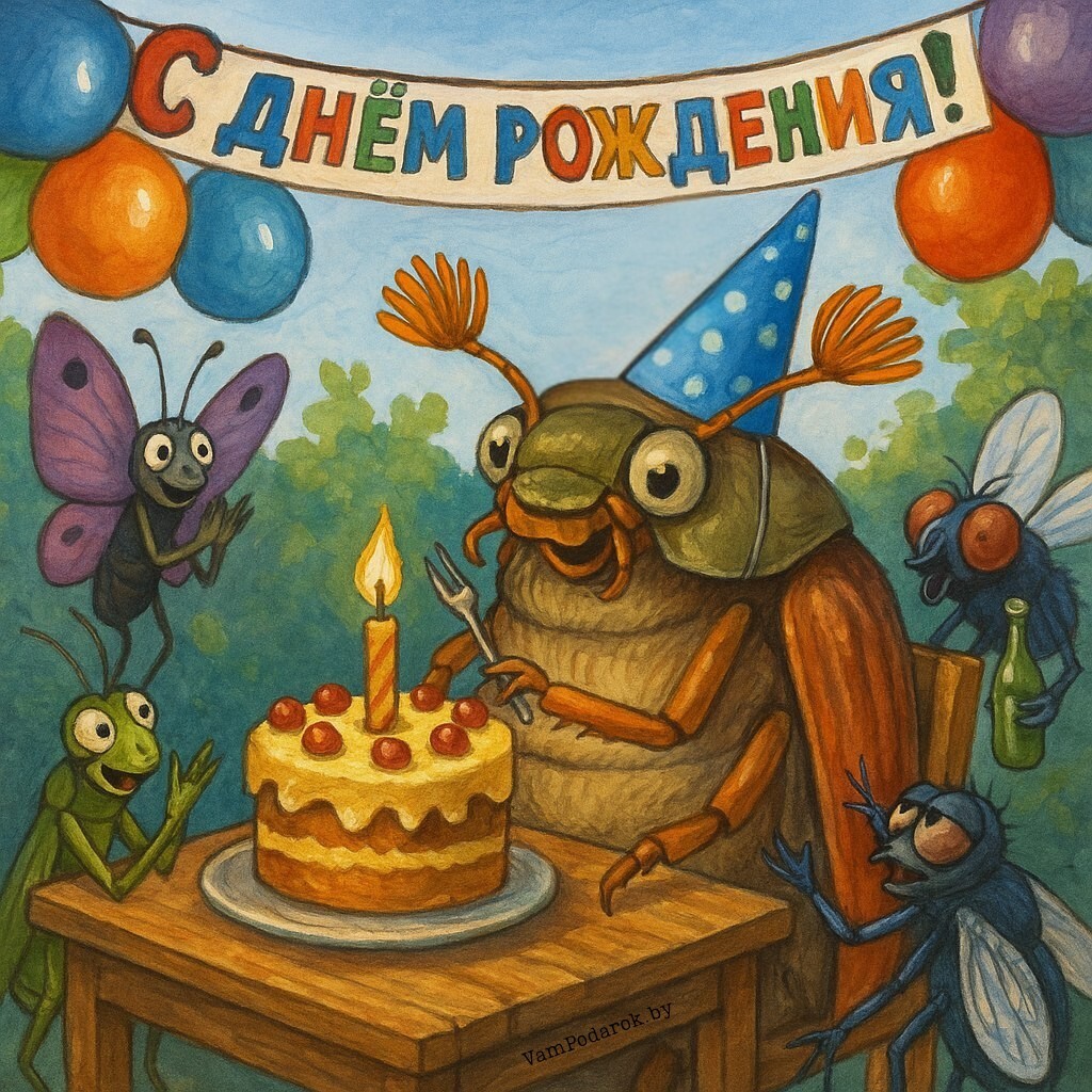 День рождения майского жука - открытка